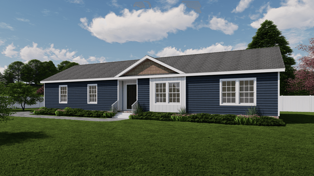 The brook mod hero, elevation, and exterior home features