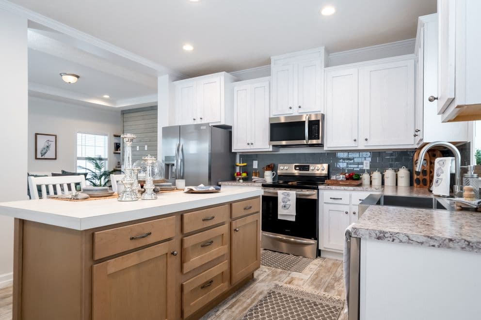 The cottage mod kitchen home features